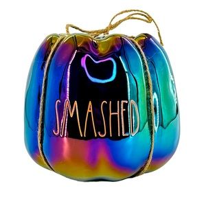 Rae Dunn Artisan Collection Smashed Tall Pumpkin Planter With Luster Finish